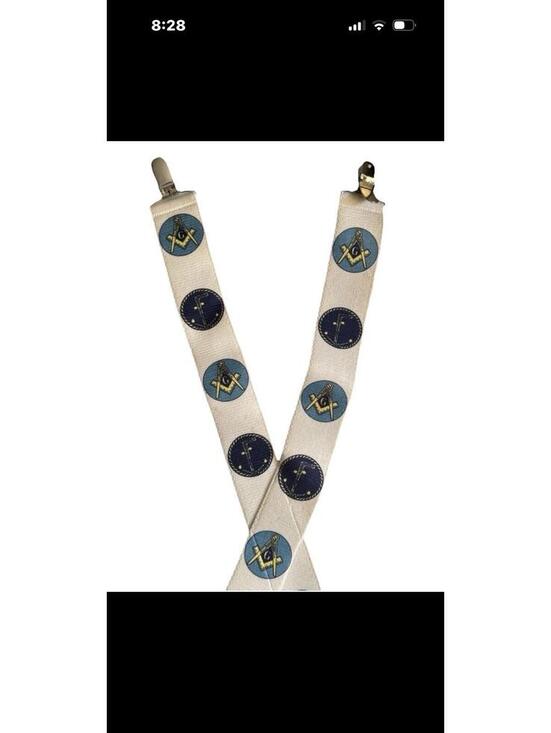 Other - Vintage Original Masonic Stretch Suspenders-Freemasonry-White-Mason Items! Great